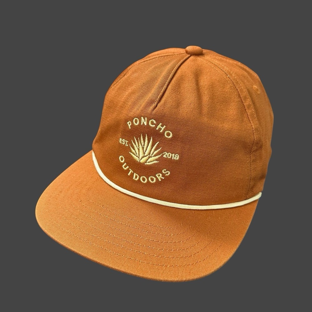 Poncho Outdoors‎ Agave Rope Hat Cap Burnt Orange Snapback Fishing Cotton OSFM